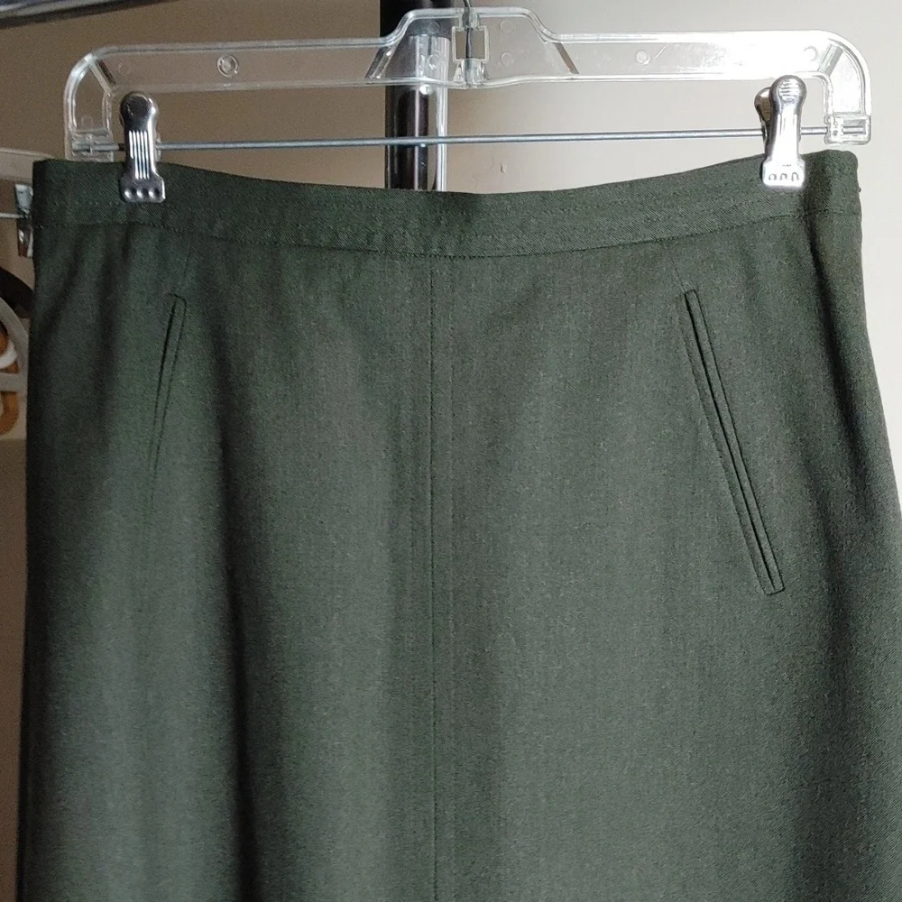 Vintage Talbots Long Green Fine Wool Riding Skirt 6 - Picture 15 of 17